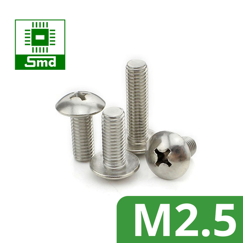 Bulông - Vít ốc inox 304 4 cạnh đầu dù Mũ To ( đầu tròn Mũ To) M2.5