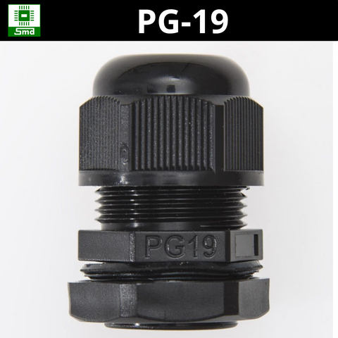 Đầu nối chống nước PG-19 màu Đen