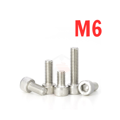 Bulông - Vít ốc inox 304 lục giác Đầu trụ (có khấc) M6