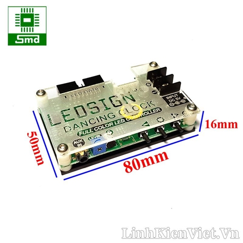 Mạch Đồng Hồ LED matrix Nháy Theo Nhạc Đa Sắc P5 hoặc 4 tấm P10