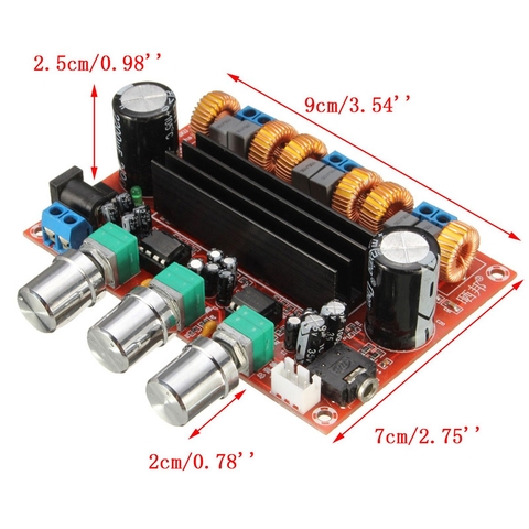 Mạch khuếch đại âm thanh classD 2.1 2x50W + 100W TPA3116D2 chip cắm