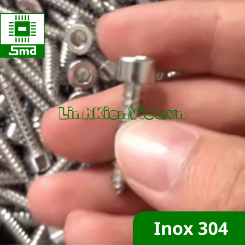 Gói 10c - Đinh vít lục giác đầu trụ chìm (mũi nhọn) inox 304 cỡ M3.5