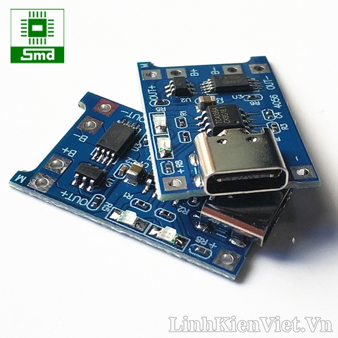 Module sạc và bảo vệ pin Lithium TP4056 1A (Type-C)