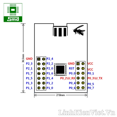 Module Zigbee TI CC2530 2.4G (Z-0001)