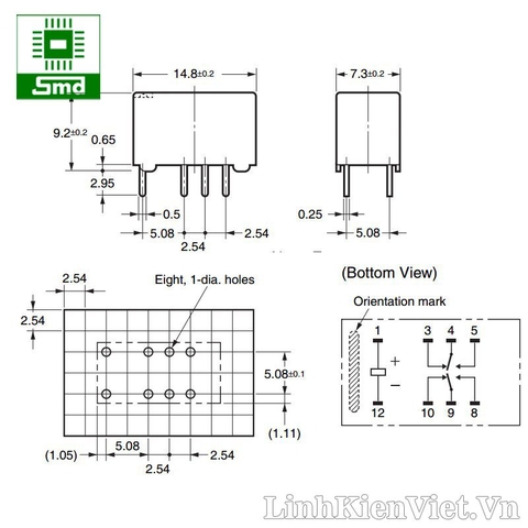 Relay omron G6S-2-5VDC (8 chân)