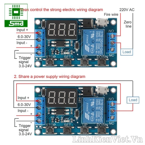 Module timer 1 relay có hiển thị, module định thời