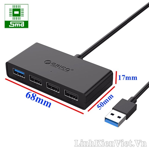 Bộ chia USB HUB 4 cổng 3 USB 2.0 + USB 3.0 dài 30cm