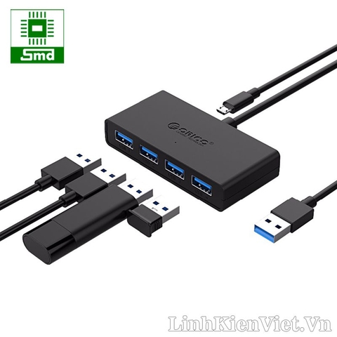 Bộ chia USB HUB 4 cổng USB3.0 dài 1m (màu đen)