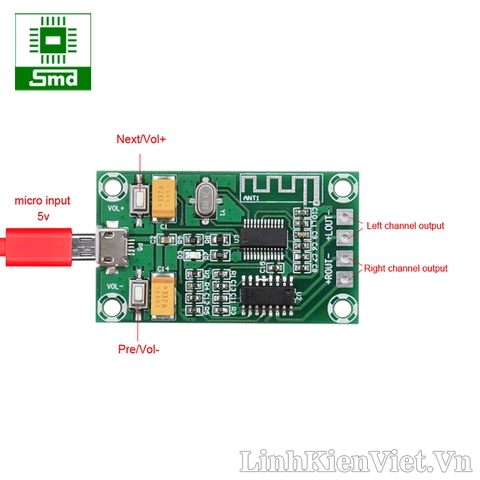 Mạch khuếch đại âm thanh PAM8403 + bluetooth XH-A151