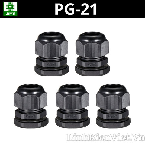 Đầu nối chống nước PG-21 màu Đen