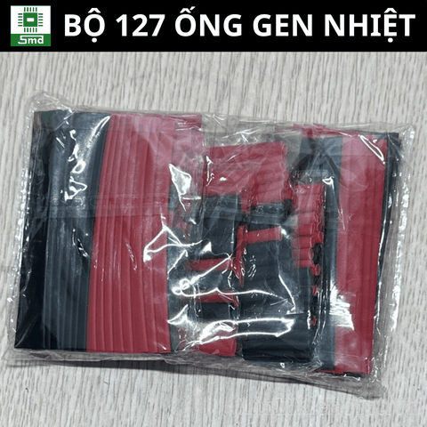 Bộ 127 ống gen nhiệt 2 màu Đỏ + Đen đầy đủ kích cỡ