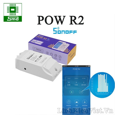 Công tắc thông minh SONOFF POW R2 điều khiển từ xa qua Wifi 3G 4G