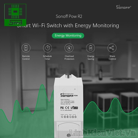 Công tắc thông minh SONOFF POW R2 điều khiển từ xa qua Wifi 3G 4G