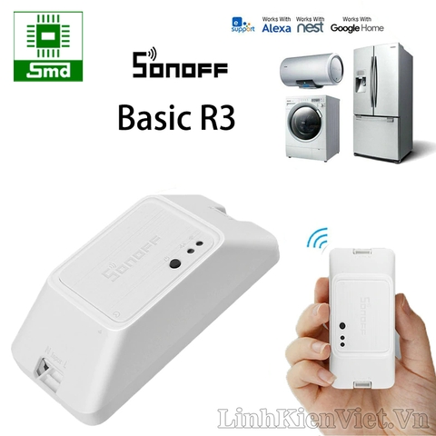 Công tắc thông minh Smart Switch SONOFF Basic R3 điều khiển từ xa qua Wifi 3G 4G (Bản quốc tế)