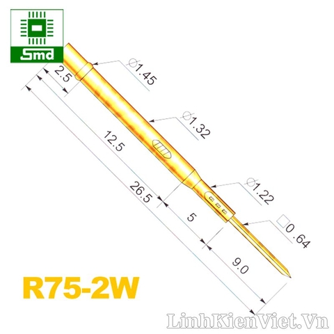 Vỏ kim test mạch P75 R75-2W (1.3mm)
