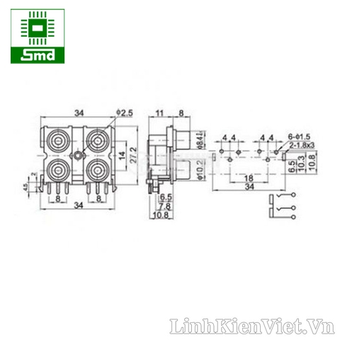 Jack RCA AV4-8.4-10