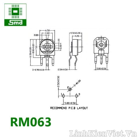 Biến trở tam giác RM063-500K