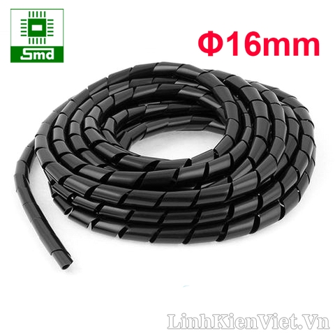 Dây xoắn ruột gà đen 16mm (1m)