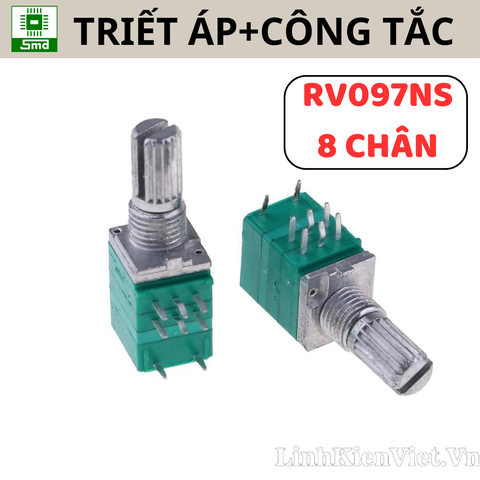 Biến Trở Chiết áp 8 chân đôi + công tắc RV097NS các giá trị