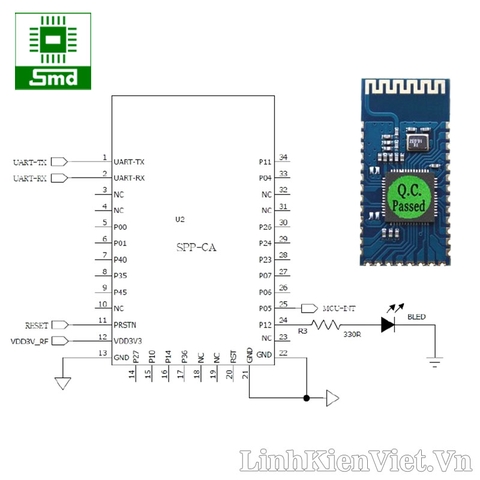 Module Bluetooth giá rẻ SPP-CA - HC06 (Không đế)