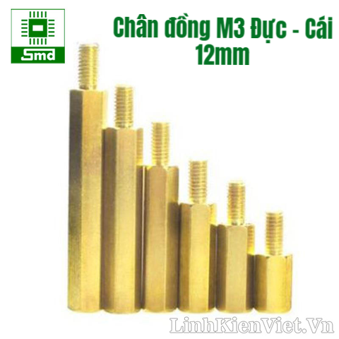 Chân đồng M3 Đực - Cái 12mm