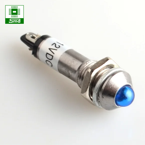 (Đầu Lồi 8mm) Led báo nguồn ADP8-1 8mm 9-24VDC lỗ ren 8mm đầu lồi