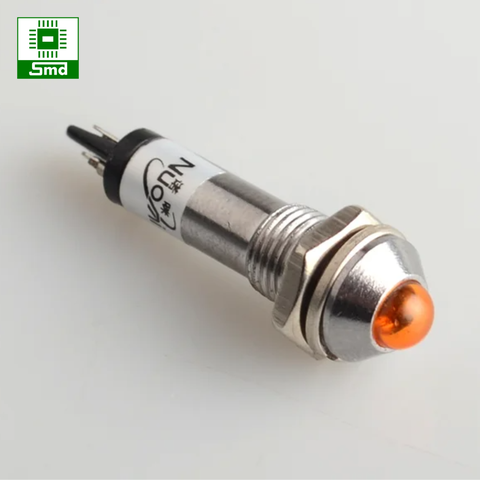 (Đầu Lồi 8mm) Led báo nguồn ADP8-1 8mm 9-24VDC lỗ ren 8mm đầu lồi