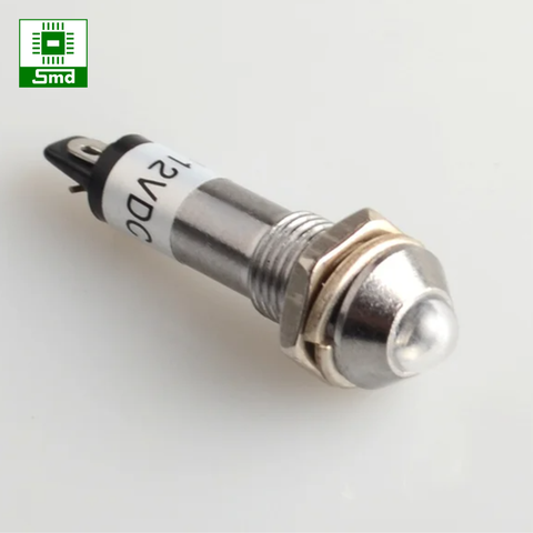 (Đầu Lồi 8mm) Led báo nguồn ADP8-1 8mm 9-24VDC lỗ ren 8mm đầu lồi