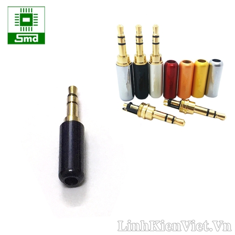 Jack Audio 3.5mm đực 3 chân lõi đồng vỏ nhôm (Tím)