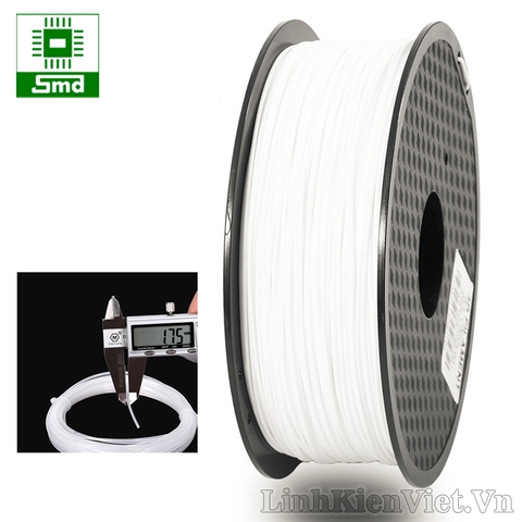 Cuộn nhựa in 3D chất liệu PLA 1.75mm 1kg (Trắng - white)