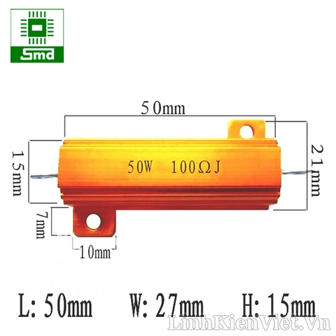 Điện trở công suất vỏ nhôm RX24-50W 5%