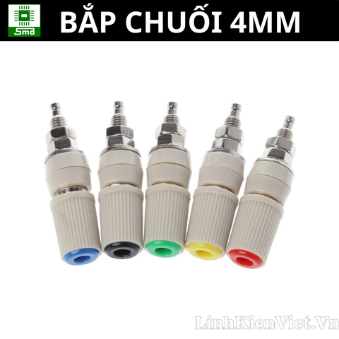 Cọc cắm jack bắp chuối Cái 4mm banana Chịu dòng cao kèm đầu vặn