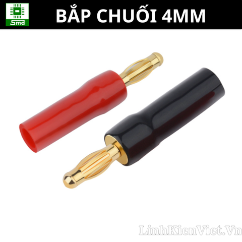 Jack bắp chuối loại Thẳng cắm loa chuôi silicone 4mm