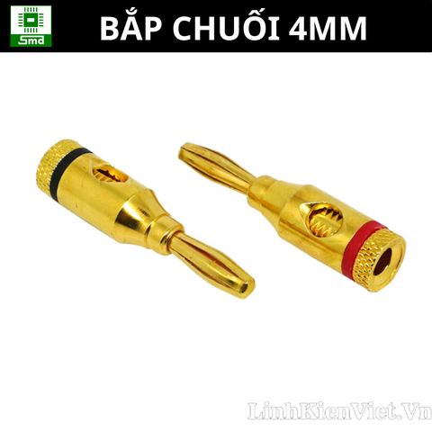 Jack bắp chuối mạ vàng thẳng cắm loa 4mm