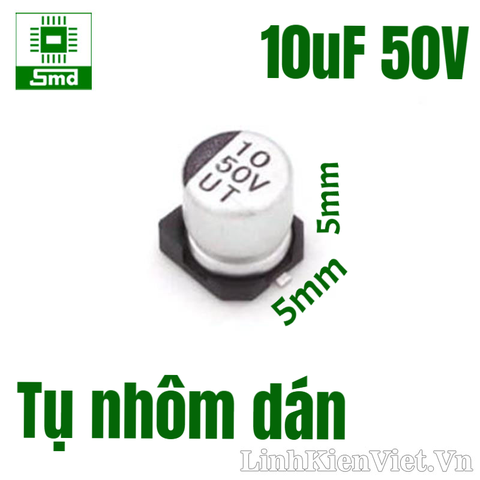 Tụ nhôm 10uF 50V 5x5mm