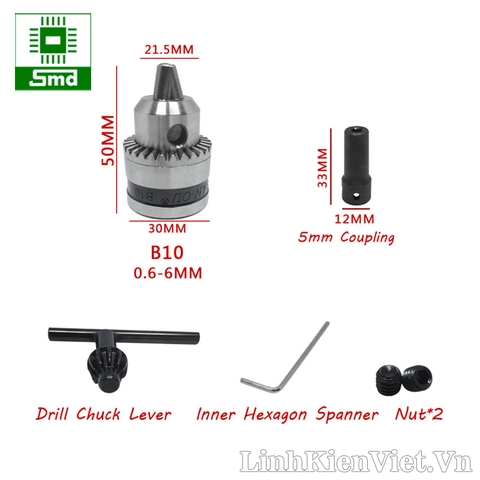 Bộ đầu kẹp mũi khoan 775 B10 (0.6-6mm)