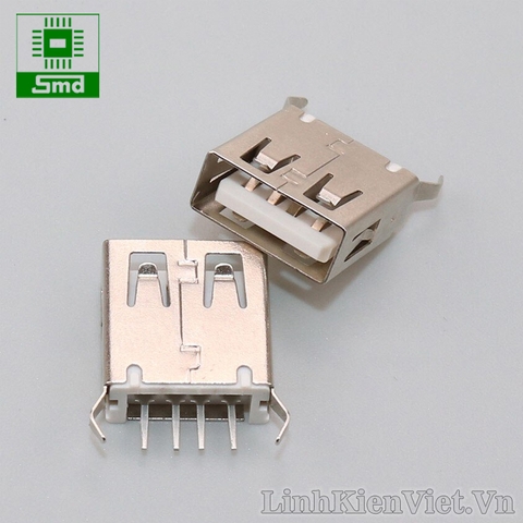 Chân USB type A cái DIP thẳng (Miệng thẳng)