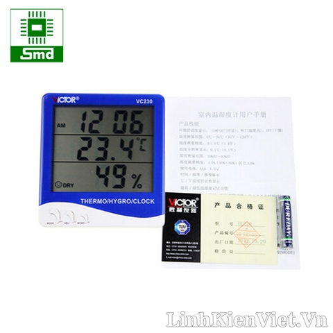 Đồng hồ, nhiệt độ, độ ẩm Victor VC230