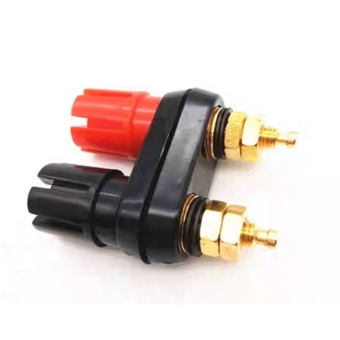Cọc loa đôi đỏ + đen loại tốt CHÂN BẮP CHUỐI 4MM ĐỎ ĐEN