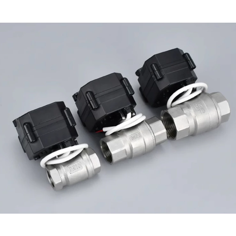 Van bi điện tự động thường đóng 220v 24v 12v ren 21 27 34 - Van khoá nước tự động bằng motor, có điện van mở