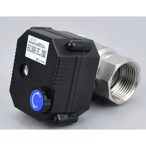 Van bi điện tự động thường đóng 220v 24v 12v ren 21 27 34 - Van khoá nước tự động bằng motor, có điện van mở