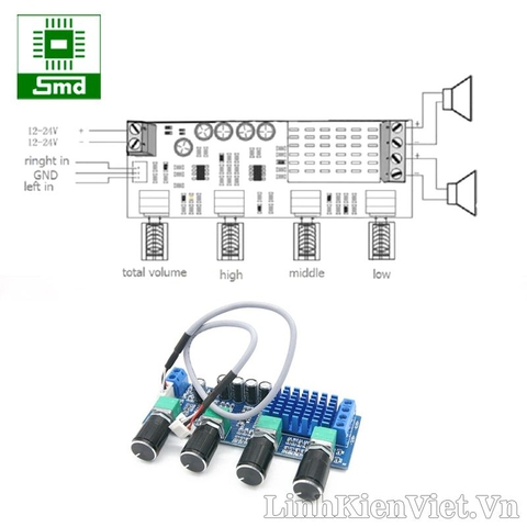 Mạch khuếch đại âm thanh classD 2.0 2x80W TPA3116D2 (XH-M577)