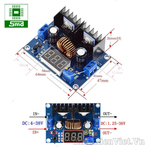 Module hạ áp 8A có hiển thị XH-M404