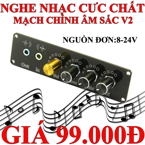 Mạch chỉnh âm sắc 3 band nguồn đơn V2