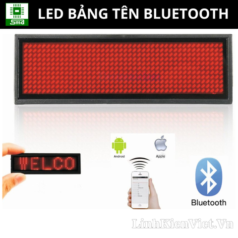 Bảng tên điện tử 9x3cm (Màu đỏ) - Bluetooth CÀI QUA APP ĐIỆN THOẠI