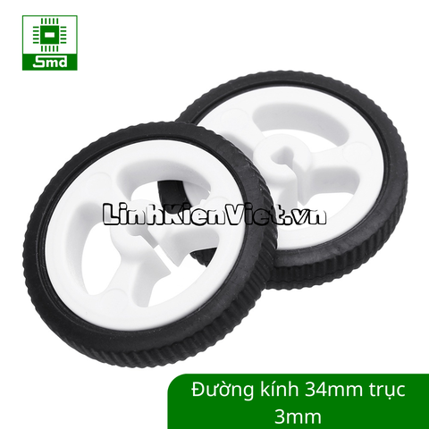 Bánh xe đường kính 34mm trục 3mm cho động cơ N20