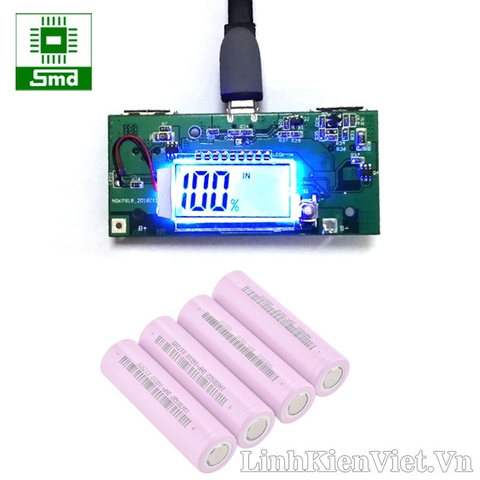 Mạch sạc dự phòng 2 cổng ra V2 (LCD hiển thị số)