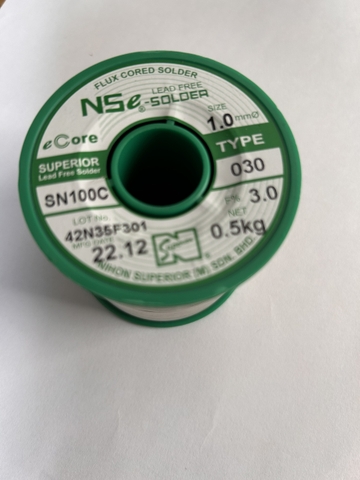Thiếc hàn không chì 1.0mm 500G SN100C 030