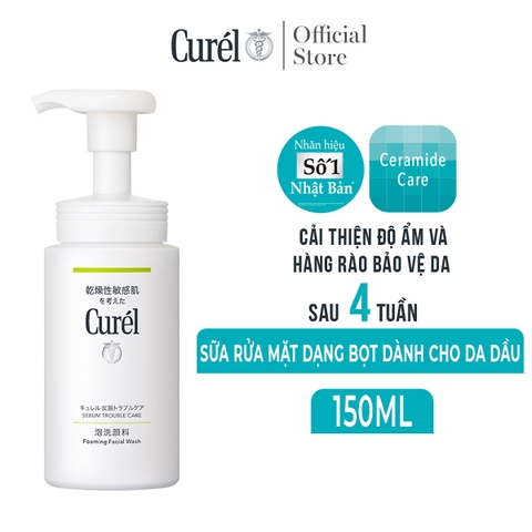 Sữa Rửa Mặt Curél Dạng Bọt Dành Cho Da Dầu Sebum Trouble Care Sebum Care Foaming Wash 150ml