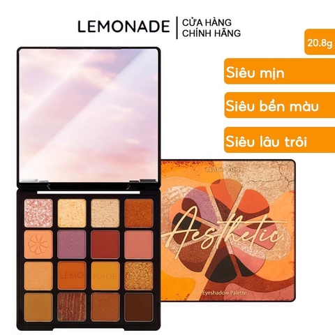 Bảng Phấn Mắt 16 Ô Siêu Mềm Mịn, Bền Màu, Lâu Trôi Lemonade Aesthetic Eyeshadow Palette 20.8g